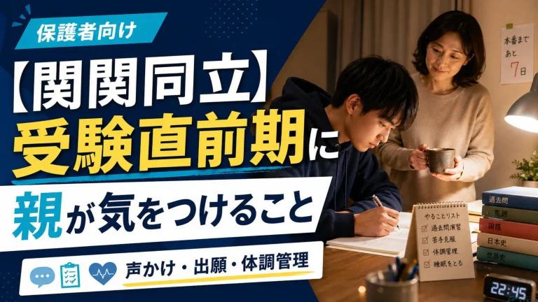 【関関同立】大学受験の直前期に保護者の方が気をつけるべきなのは？