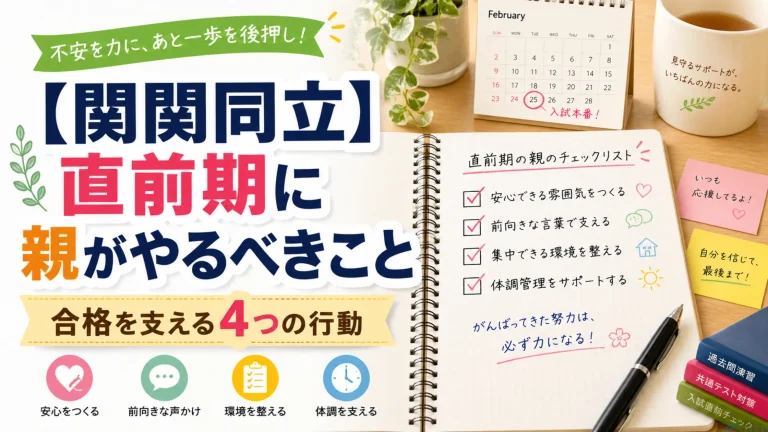 【関関同立】大学受験の直前期に保護者がやるべきことは？合格を支える4つの行動