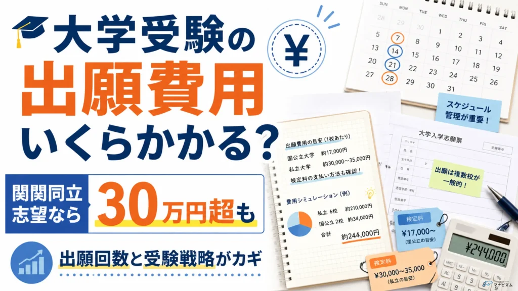 大学受験の出願費用はいくらかかる？30万円超を見ておきたい理由