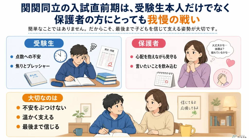 受験生本人だけでなく、保護者の方にとっても我慢の戦い