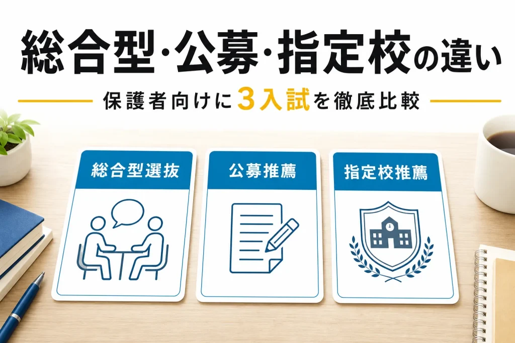 総合型選抜・公募推薦・指定校推薦の違いを保護者はどう見極める？