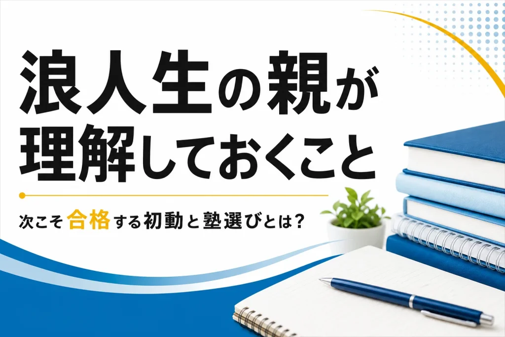 【次は合格するために】浪人生の親が理解しておくべきこと｜浪人生活の初動と塾選び