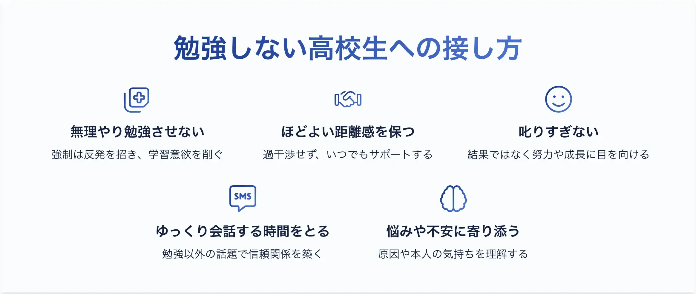 勉強しない高校生への接し方5箇条