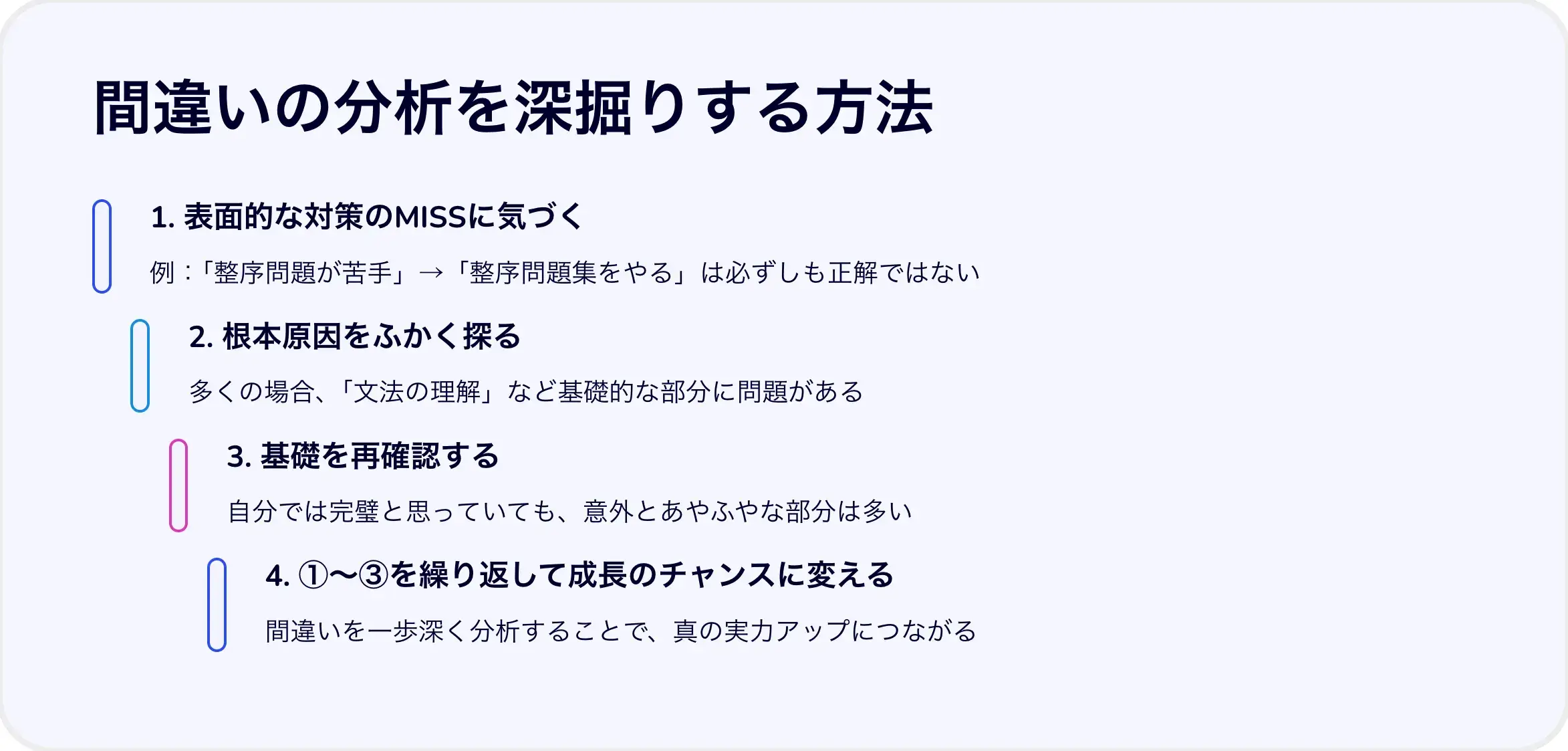 間違いの分析を深掘りする方法