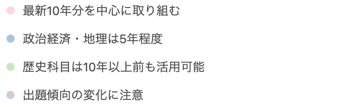 過去問に取り組む際の注意点