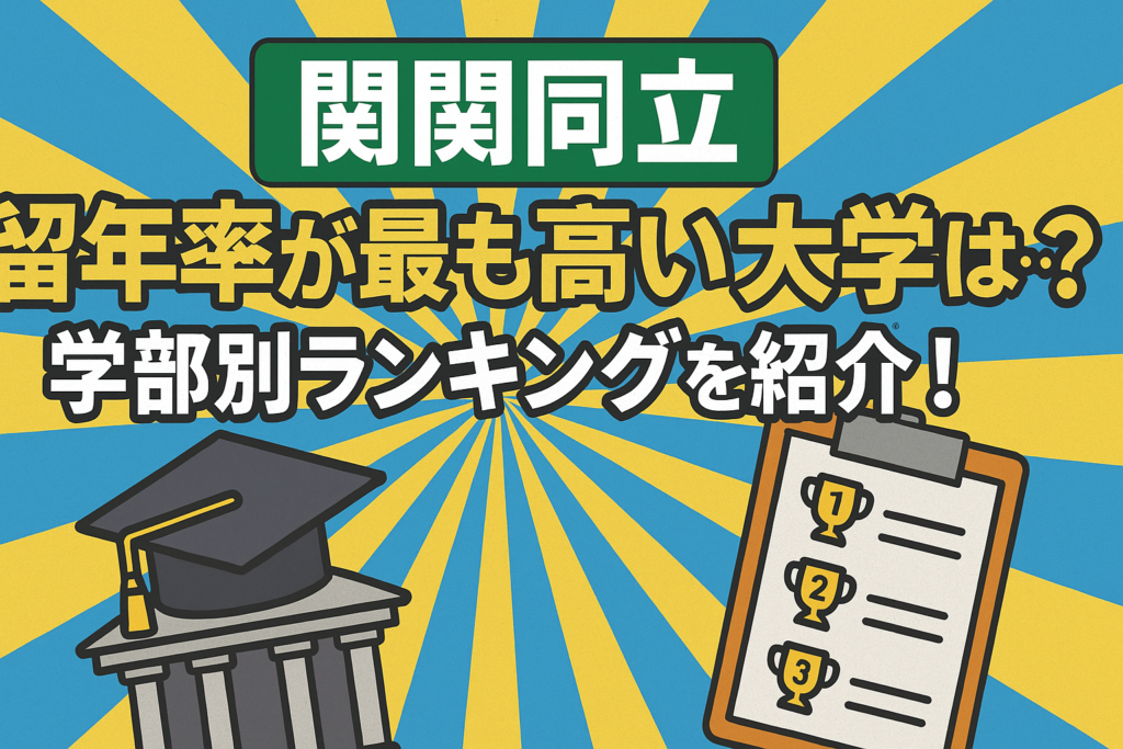 【関関同立】留年率が最も高い大学は…？学部別ランキングを紹介！