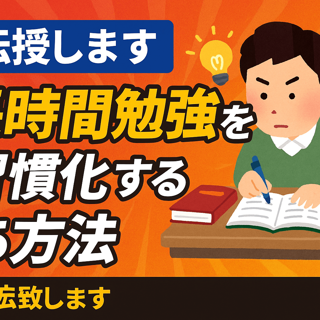 【伝授します】長時間勉強を習慣化する方法