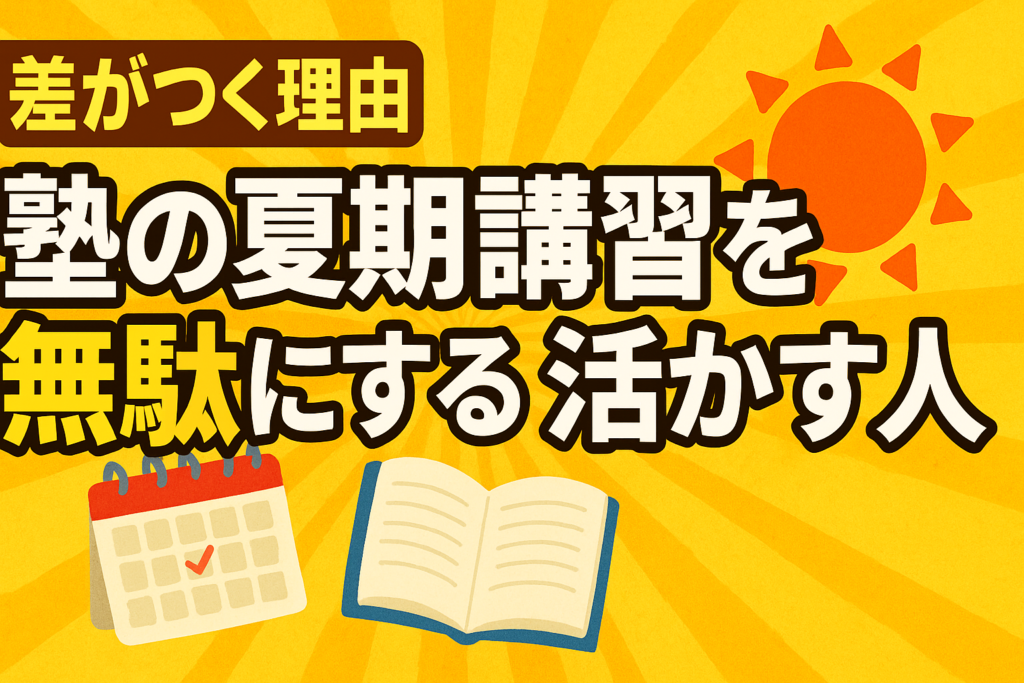 【差がつく理由】塾の夏期講習を無駄にする人・活かす人