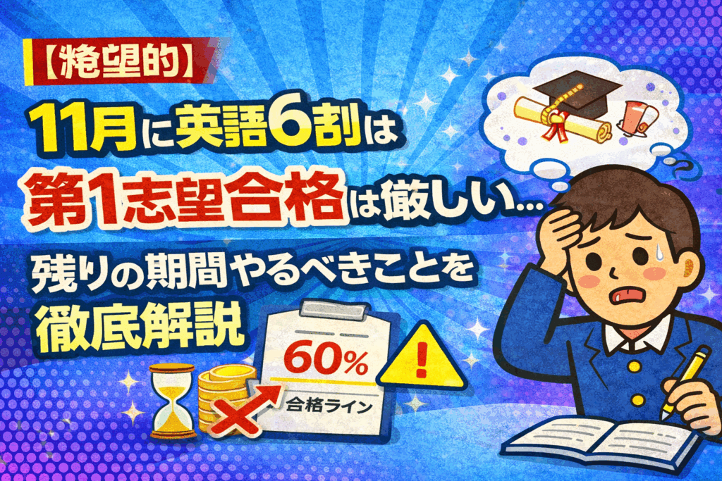 【絶望的？】11月に英語6割は第1志望合格は厳しい…？