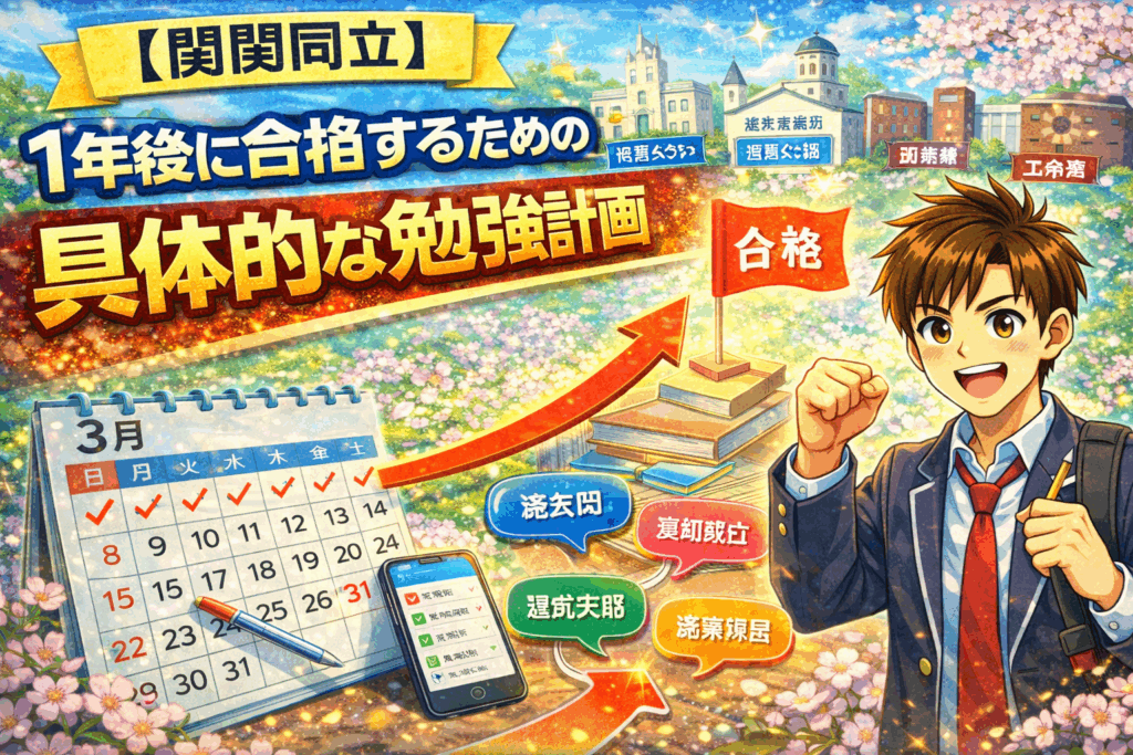 【関関同立】1年後に合格するための具体的な勉強計画