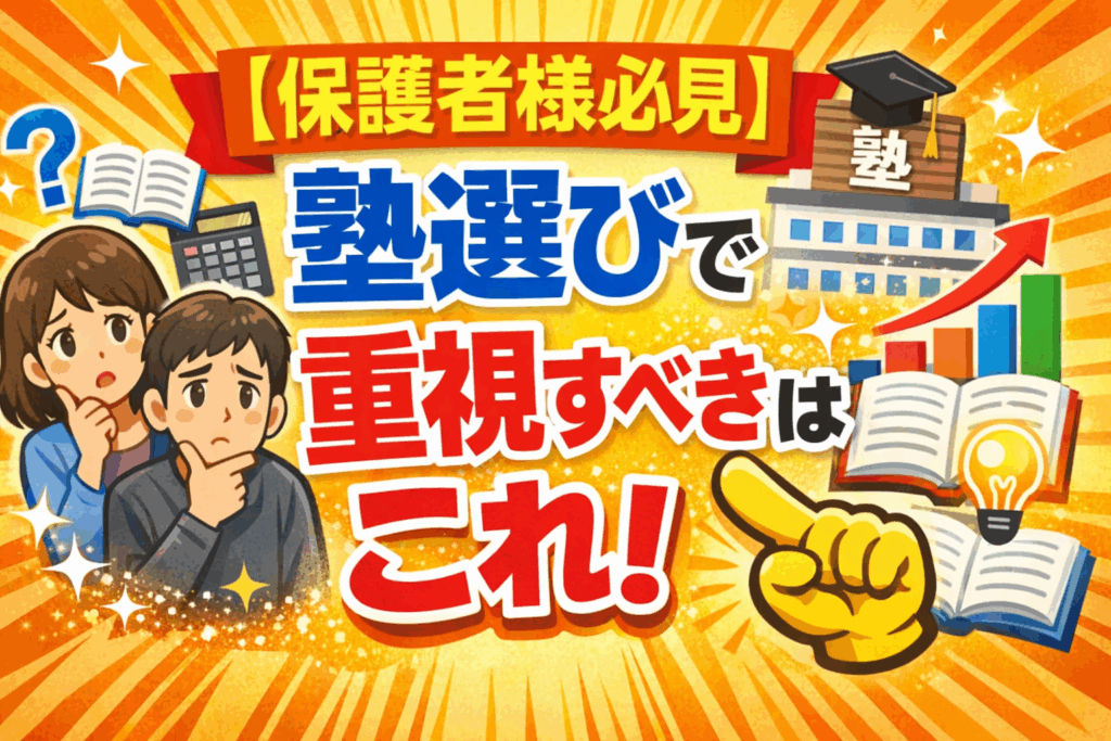 【保護者様必見】塾選びで重視すべきはこれ