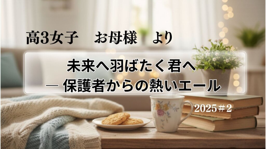 【保護者からのメッセージ】＃2　高３女子お母様より