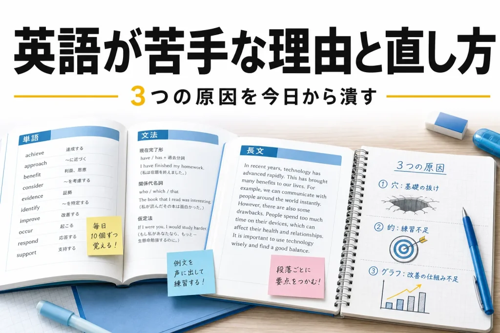 英語が苦手なのはなぜ？原因を分解し基礎から解ける状態へ変える