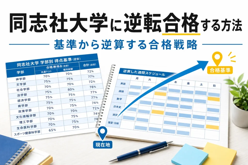 【実例あり】同志社大学への逆転合格は可能？受かるレベルは？勉強法まで解説