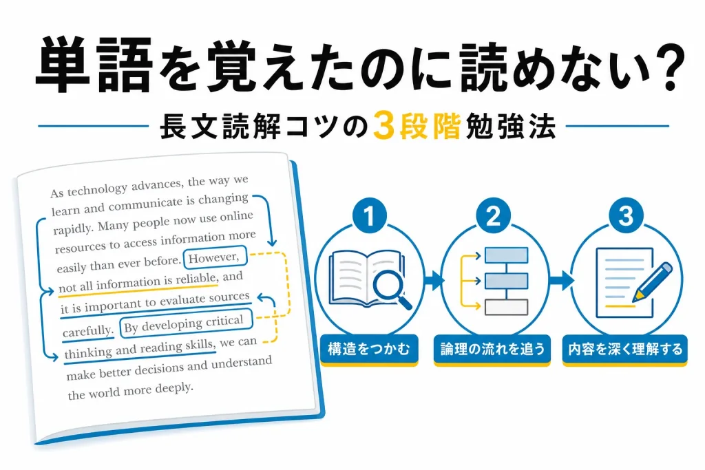 単語を覚えたのに英語長文が読めない人が知るべき読解コツと段階別勉強法