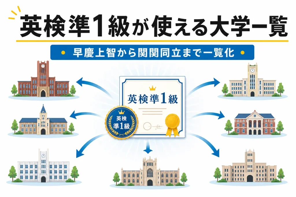 【英検準1級】利用できる大学まとめてみた