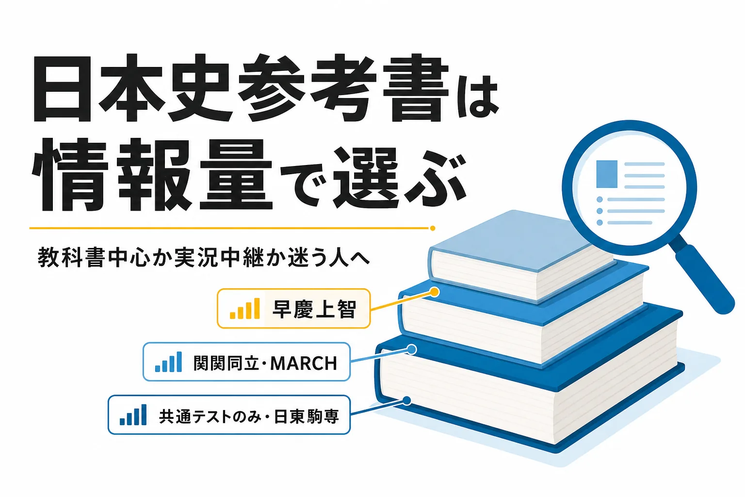 日本史の参考書はどう選ぶ？志望校レベルに足りる情報量が鍵 ｜ 関関同