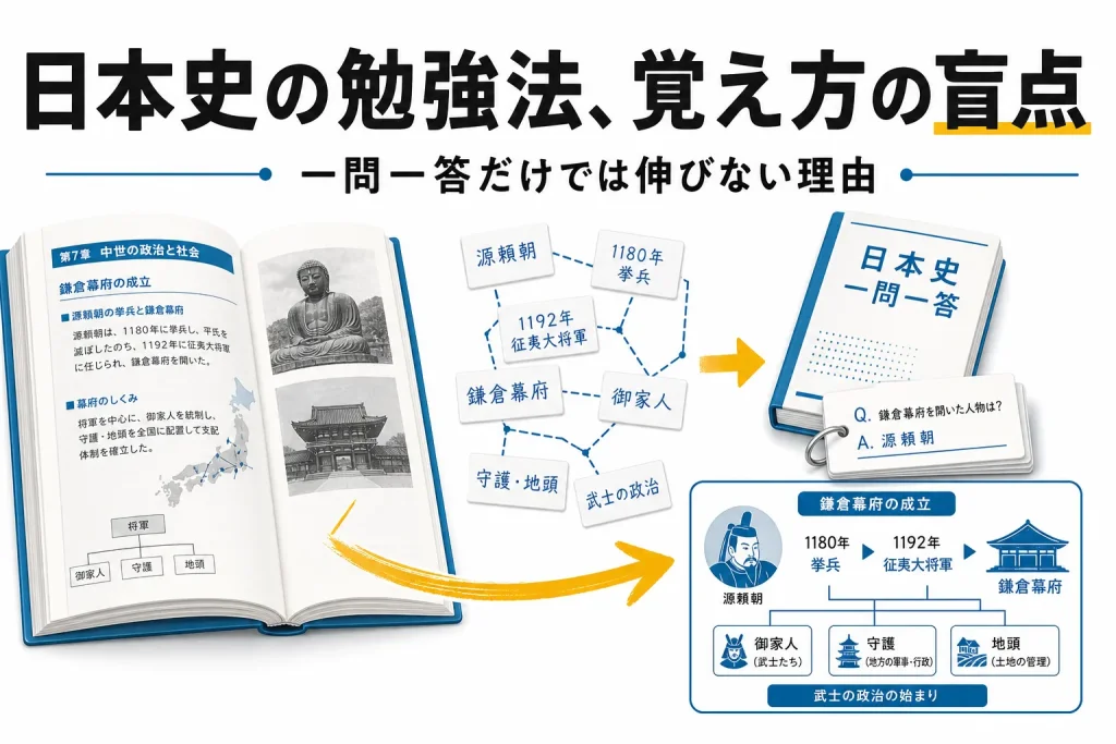 日本史の勉強法はどう変えれば成績が伸びる？覚え方の盲点