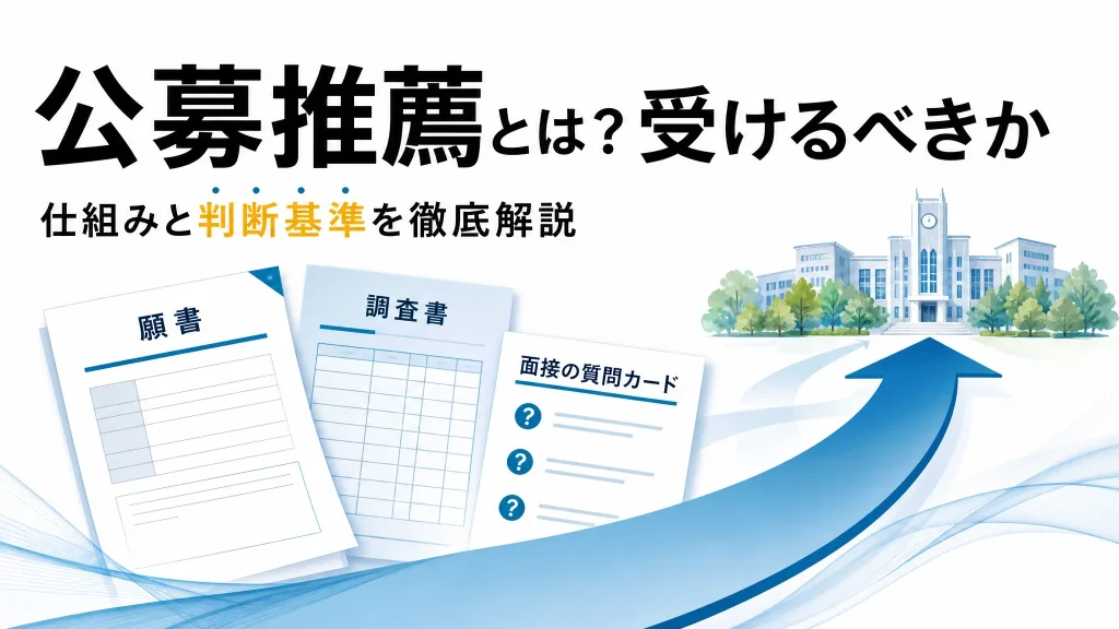 公募推薦とは？仕組みから受けるべきか迷ったときの判断基準まで