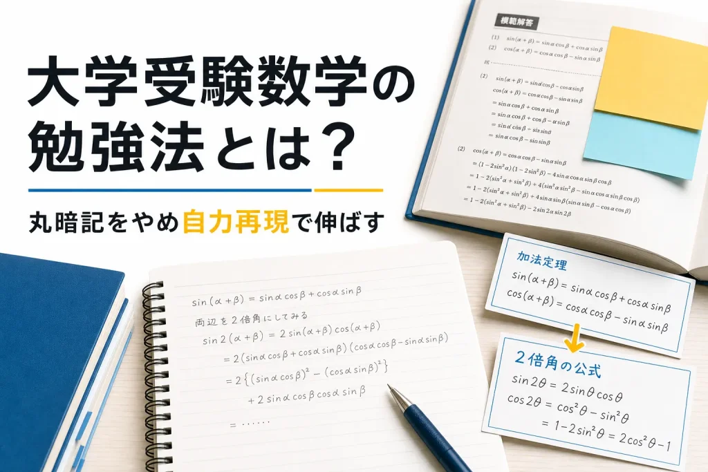大学受験の数学の勉強法は？丸暗記をやめ解き方を自力再現するコツ