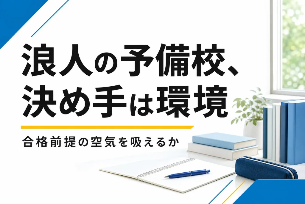 浪人の予備校はどう選ぶ？決め手は合格前提の環境