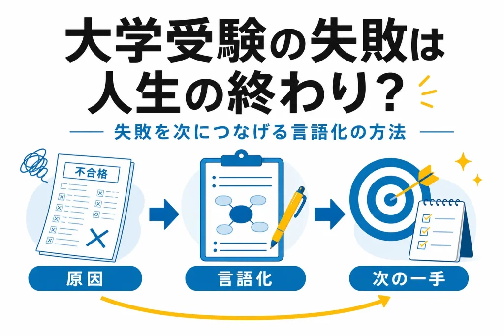 大学受験の失敗は人生の終わり？原因を言語化して次へつなげよう