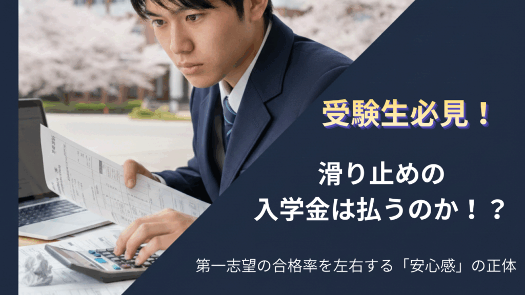 【受験生必読】滑り止め校の入学金を払うべき理由：第一志望の合格率を左右する「安心感」の正体