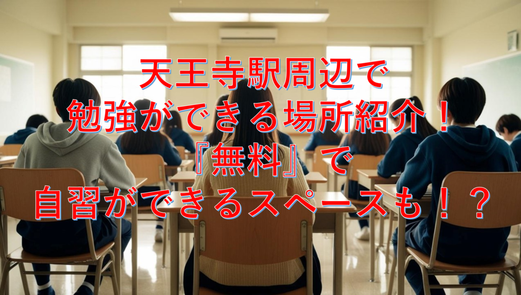 天王寺駅周辺で勉強ができる場所！”無料”で自習ができるスペースも！？